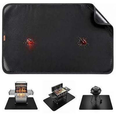 48x30 Under Grill Mats for Outdoor Grill, Heat Resistant Pad | Double-Sided, Heavy-Duty Non-Slip, Waterproof, Deck Floor Protector