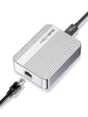 ACASIS USB4 to 10Gb Ethernet Adapter Aluminum Housing | USB-C to 10gb Ethernet Adapter Compatible Thunderbolt 3/4/5 Ethernet Adapter for Video Editing / Windows (Driver Required)