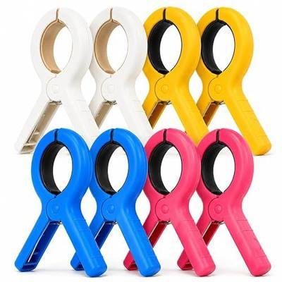 CHONNFEASTT® 8PCS Beach Towel Clips for Beach Chairs | Large Plastic Clamp Grabber for Lounge Chair - Heavy Duty Pool Boat Day Essentials - Cruise Picnic Accessories Must Haves