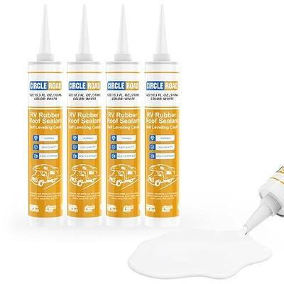 Polyurethane Adhesive Sealant | RV Roof Sealant 4 Pack Self Leveling Lap Sealant White Rubber Repair Caulking Sealant for RV Camper Motorhomes Trailers