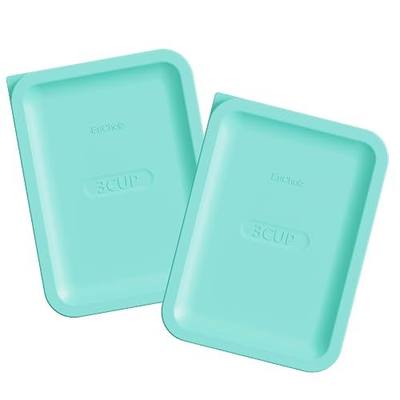 Replacement Lids for Pyrex 7210-PC 3 Cup Rectangle, Silicone Storage Cover Lid for Glass Bowl 2 Pack Turquoise