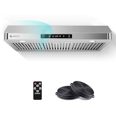 36" Under-Cabinet Stainless Steel Range Hood, 1050 CFM Dual-Fan System | Stainless Steel hood with Touch/Remote/Gesture Control,timer,LED lights & dishwasher-safe baffle filters 3 outlets