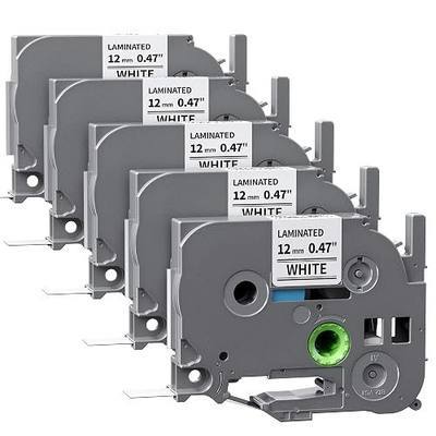 Label KINGDOM TZE231 Replace for Brother Ptouch 12mm 0.47" Label Maker Tape | Tz TZe-231, 1/2"x 26.2' Black on White, Standard Laminated label refill, Work with PT D210 D220 H110 P710BT