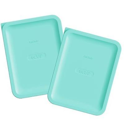 Replacement Lids for Pyrex 7211-PC 6 Cup Rectangle, Silicone Storage Cover Lid for Glass Bowl 2 Pack Turquoise