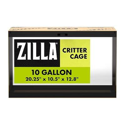 Zilla Critter Cage 10 Gallon Reptile Terrarium & Small Animal Habitat, Glass Enclosure with Sliding Locking Screen Top, Escape-Resistant Mesh, Cord Access Ports, 20.5"x11"x 12.8"