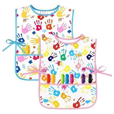 2Pcs Kids Art Smock, Kids Painting Apron with Pockets for Girls and Boys, Sleeveless Smocks for Kids for Painting