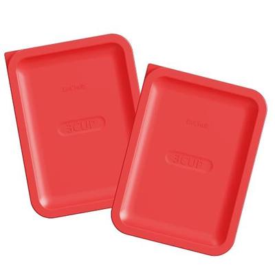 Replacement Lids for Pyrex 7210-PC 3 Cup Rectangle, Silicone Storage Cover Lid for Glass Bowl 2 Pack Red