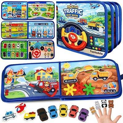 Traffic Busy Book for Toddlers 1-3, Montessori Toys Busy Board, Educational Quiet Activity Book, Toddler Travel Toys for 1 2 3 Year Old Boys Girls, Learning Toy Birthday Gift