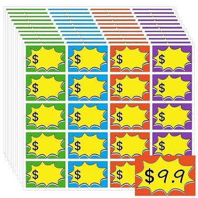 600 Pcs Garage Sale Price Stickers, 2.25" x 1.5" Removable Adhesive Yard Sale Price Tag Stickers, Rummage Sale Price Labels for Retail, Flea Market, Retail, Bake & Community Sales