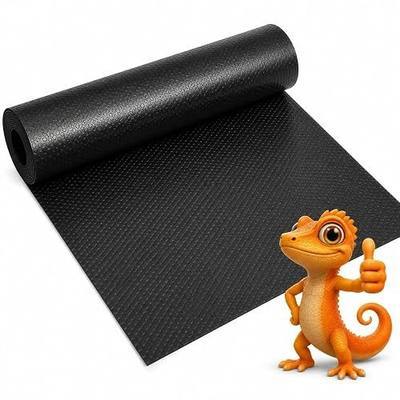 48" x 24" Reptile Terrarium Mat Liner for 4x2x2 120 Gallon Tank, Bearded Dragon Tank Accessories, Non-Adhesive Reptile Carpet Substrate Bedding for Leopard Gecko, Lizard, Snake, Tortoise, Black | Fits most standard 4x2x2 reptile tanks and can be trimmed for a customized fit.