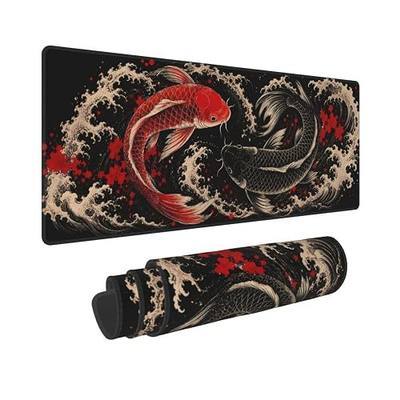 Extended Gaming Mouse Pad, Large Mouse Mat, XL Desk Pad for Keyboard and Mouse, Non-Slip Rubber Base & Stitched Edges for Gamer Office 31.5x11.8 in