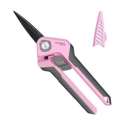 PrunePro® Garden Scissors Precise Cuts for Women Lightweight Sharp Snip | German Stainless Steel Non-Stick Teflon Coating Blades Smooth Cut Anti-Slip Latch Arthritis Friendly for Bonsai Rose Flower