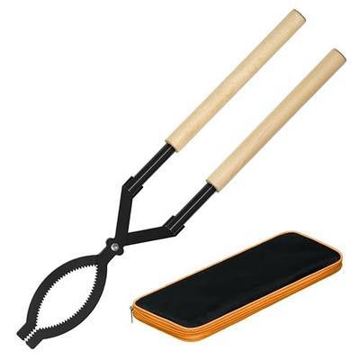 28 Inch Fireplace Tongs with Storage Bag | Heavy Duty Fire Pit Log Grabber, Carbon Steel Firewood Tongs for Fireplace, Wood Stove, Campfire, Bonfire, Indoor Outdoor