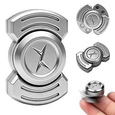 3-in-1 Metal Fidget Toys Adults Fidget Slider Clicker EDC Metal Fidget Toys Adults Small Desk Fidget Toy for ADHD/ADD/Autism Stress Relief Decompression Toys (Silver)