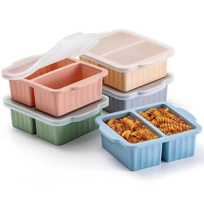Silicone Freezer Trays with Lids, 2-Cavity Soup Molds with Reinforced Steel Rim, Versatile 1-Cup Per Compartment (5-Pack) for Broth, Sauce, Leftovers & Large Ice Cubes, Oven & Dishwasher Safe