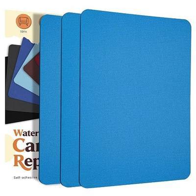 Canvas Repair Patch, Self Adhesive Waterproof 9x11in(3 Pcs), Blue | Fabric Repair Tape Kit for Boat Covers, Tents, Sofa, Tarps, Bag Furniture, Outdoor Canvas Fabric Tear Repair