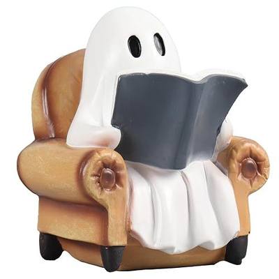 Ghost Reading Book Figurines Ghosts Halloween Decor Cute Ghost Decor Halloween Decorations Indoor Book Lover Gifts