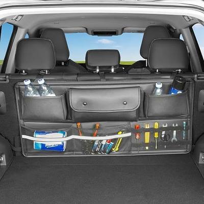 Hanging Trunk Storage Organizer for Car Collapsible Storage Bag | Backseat Large Capacity Organizers Foldable Cargo Bags with 6 Pockets Velcro Straps Adjustable Strap for Van Truck MPV SUV