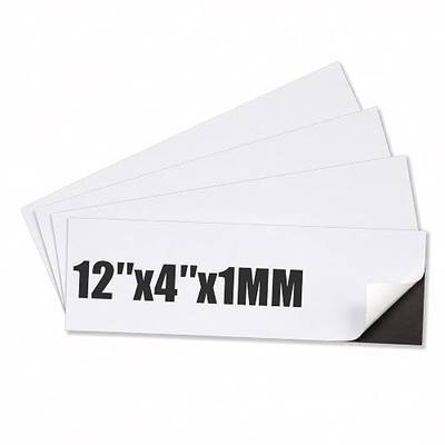 Custom Car Magnet Sheets 12" x 4", 4 Pack Thick Magnetic Car Stickers with Adhesive Backing, Flexible Bumper Magnet for DIY Decals, Reusable Vehicle Magnets, 1mm