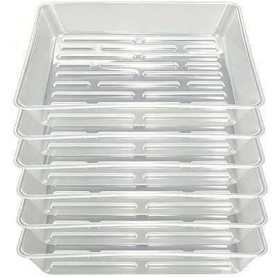 6 Pack 6 Inch Square Plant Saucer Heavy Duty, Plastic Drip Tray for Windowsill & Flower Pots, Clear
