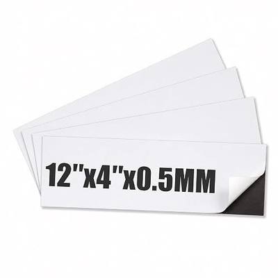 Blank Car Magnet 12" x 4", 4 Pack Magnetic Bumper Stickers with Self Adhesive Backing, Flexible Car Magnet Sticker Sheets for DIY Decals, Easy to Cut Magnets for Cars Outside, 0.5mm