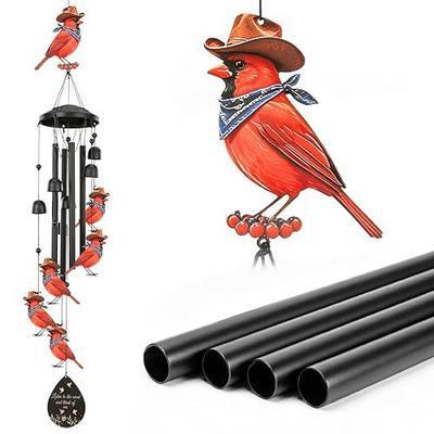 Cardinal Wind Chimes Outdoor Metal Windchimes Garden Patio Decor | Cardinal Gifts for Women Ideal Memorial/Housewarming/Birthday/Festival Gifts Front Yard Decor