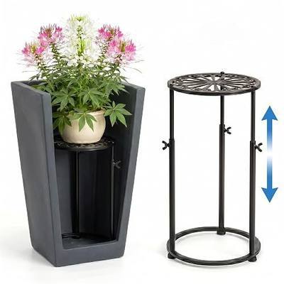 Adjustable Plant Riser for Inside Pots,5.5~13.8‘’ Height Adjustable | Planter Inserts for Large Pots Outdoor Indoor, Planter Lift Inserts,Metal, Fits 6-11.8" Base Pots, For Large/Tall Planter