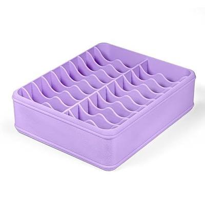 3D Printed 20 Grids Diamond Painting Bag Organizer, Multi Slot Drill Bags Storage Tray, Spill Proof Stand Upright Portable Desktop Craft Storage Caddy for Small Diamond Art Accessories-Purple