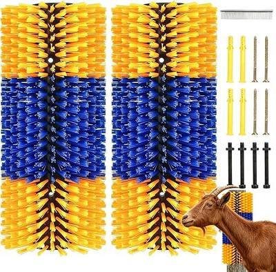 2/4 Pack Livestock Scratching Brush, Wall Mount Grooming Brush for Farm Animals