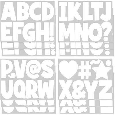108 PCS 12 Sheets Letter Stickers Large Bulletin Board Letters 4 Inch Vinyl Self Adhesive Alphabet Stickers for Classroom Decor Bulletin Board Education Poster Board Crafts Home Party Decor (White)