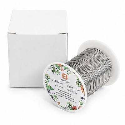 22G 304 Stainless Steel Wire 365FT Craft Wire for Jewelry DIY Garden | 304 stainless steel wire featuring 60% more length than most competitors. Bendable and easy to cut, tangle-free box packaging