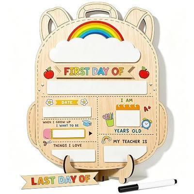 First Day of School Sign, My First Day of School Sign, 1st Day of School Sign, Back to School Sign, First Day of Daycare Sign, Reusable Wooden Chalkboard for Preschool Pre-K Kindergarten Back to Class