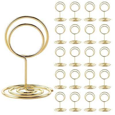 26PCS Mini Table Number Holders,Place Card Holder - Photo Holders for Tables, Cards Stand Name Menu Clips,Small Table Sign Holders for Wedding Anniversary Birthday Party (Gold)