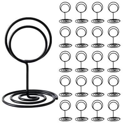 26PCS Mini Table Number Holders,Place Card Holder - Photo Holders for Tables, Cards Stand Name Menu Clips,Small Table Sign Holders for Wedding Anniversary Birthday Party (Black)