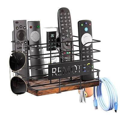 Invech Remote Control Holder Wall Mount, TV Remote Holder for Table, 3 Slot Remote Caddy Organizer with Hook for Living Room Bedroom Office
