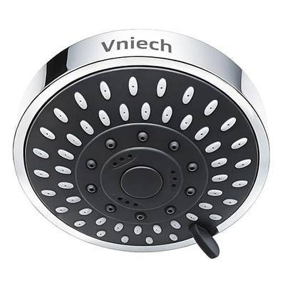 High pressure shower heads,5 Settings Fixed Showerheads, 4 Inch High Flow shower heads with Adjustable Metal Swivel Ball Joint