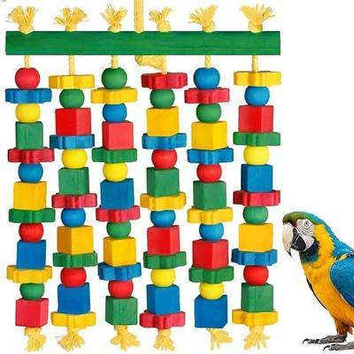Parrot Toy Bird Toys Natural Wood Bird Chewing Toys for Macaws, African Grey, Cockatoos, Amazon Parrots, Conures, Lovebirds, Budgies, Parakeets