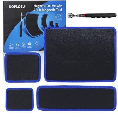 4-Piece Magnetic Tool Mat &Telescoping Pickup for Garage, Auto Repair & DIY | 40LB Flexible Magnetic Tool Mats+ 25LB Telescoping Pickup, 4 Sizes (12.8"-4.33"), Non-Slip, Oil-Resistant