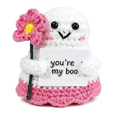 Anniversary Birthday Gift for Her Girlfriend,Crochet Ghost Boo | You're My Boo Pun,Cute Halloween Spooky Decor,Romantic Valentine Christmas Gift,Home Office Decor
