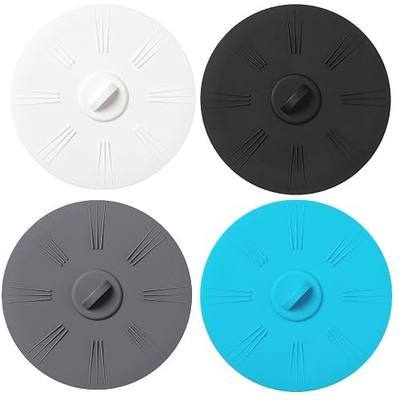 4 Pack Bathtub Stopper, 6 inch Large Silicone Suction Bathroom Drain Plug Hair Stopper for Kitchen and Laundry