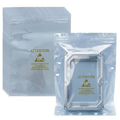 PABCK 20Pcs Large Anti Static Bag Self Seal Antistatic ESD Bag 8.3x11.8inch | Resealable ESD Shielding Bag for Motherboard HDD GPU Anti-static Marking Printed for Computer Accessories Electronic Device