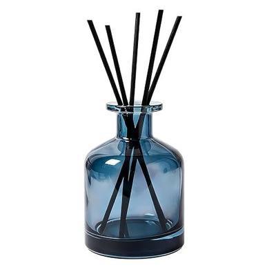 150ml/5oz Glossy Blue Modern Decorative Glass Diffuser Bottle, Empty Refillable Reed Diffuser Replacement Jar, Small Bud Vase Aromatherapy Container for DIY Fragrance Home Office Decor
