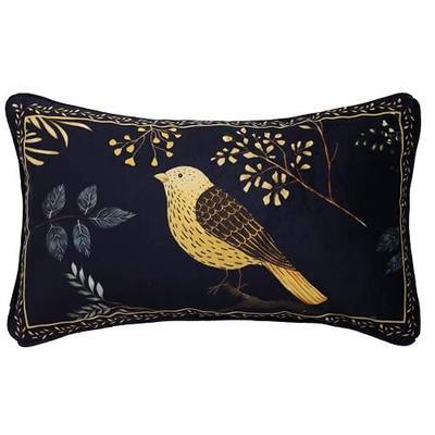 patdrea Designer French Velvet Throw Pillow Cover,12"x20"-Doodle B | Vintage Lumbar Pillow Case,Chinoiserie Floral Pattern,Decorative Cushion Coverfor Couch Living Room Bedroom Sofa