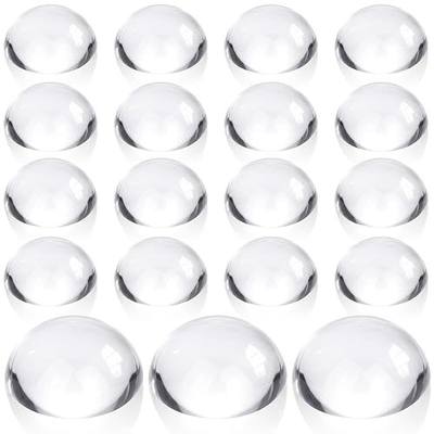 Briwooody 18 Pcs Crystal Dome Magnifier Paperweights Glass Paperweight Reading Magnifying Glass Clear Optical Half Ball Lens for Office Desk Home Gift (2.36 Inch)