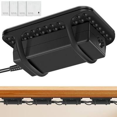 4 PACK Laptop Charger Holder Under Desk Power Brick Mount with Adhesive | Universal Silicone Flexible Non-Slip Power Adapter Organizer with Ventilated Design for Home, Office, Gaming Desk Dorm, Black