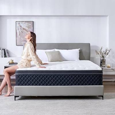 Queen Mattress, 12 Inch Queen Size Mattress in a Box, Medium Firm Hybrid Mattresses with Pocket Springs and Memory Foam, Strong Edge Support, Motion Isolation & Pressure Relief
