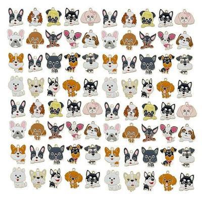 WOCRAFT 40Pcs/20 Pairs Charms for Jewelry Making, Assorted Enamel Charm Pendants for Necklace Earring Bracelet DIY Crafting (Dog Charms-SN1341+SN1344)