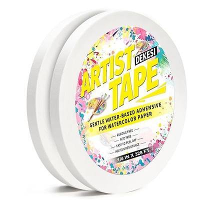 Artist Tape for Watercolor Paper Acid Free White Art Tape with Gentle Water-Based Adhesive for Painting Masking Drafting Canvas Archival, 1/4 inch 328FT Long