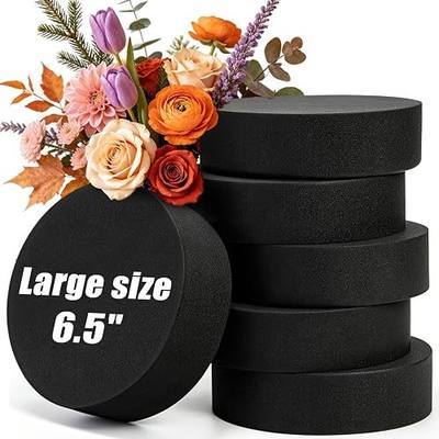 tutata Floral Foam for Artificial Flowers, 6 Pack, 6.5" D x 1.57" T, Black | Dry Flower Foam, Round Blocks for Flower Arrangements, Weddings, Parties, Baby Showers, Holiday Celebrations, Outdoor Use