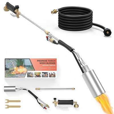 Propane Torch Weed Burner with 11.5FT Hose, Self Igniter & Turbo Trigger, Heavy Duty Flame Weeder Blow Torch for Weeding, Driveways, Roof Asphalt, Road Marking & Charcoal Lighting